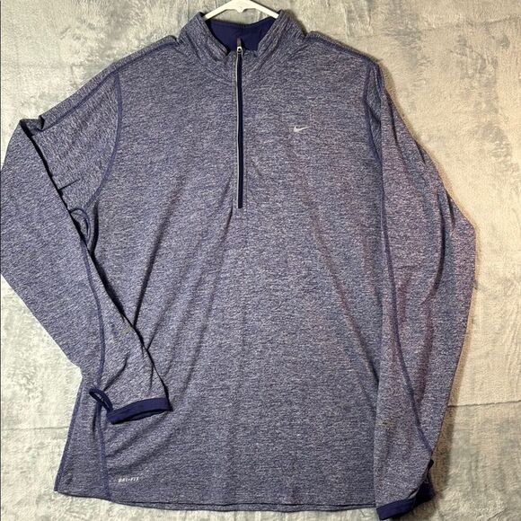 Nike Heathered Purple 1/4 Zip Pullover Thumbholes Size XL - Picture 1 of 10